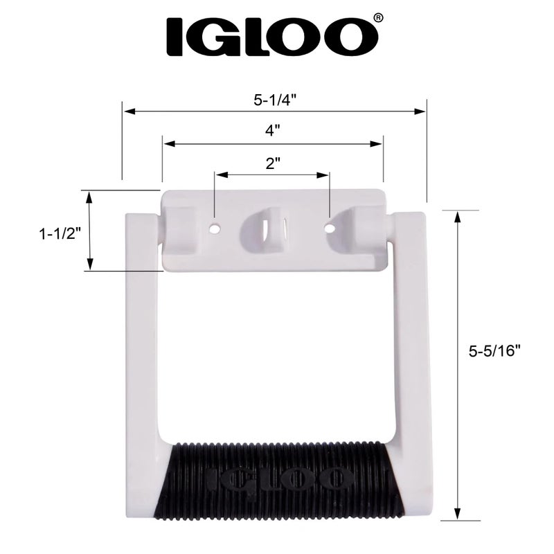Igloo Premium Comfort Rubber Grip Swing-Up Handle, 25-75 Qt Coolers, White (1 Handle) - Image 2